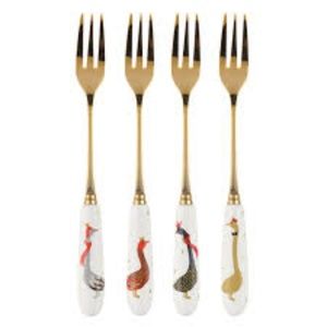 Sara Miller Portmeirion Geese Pastry Forks s/4